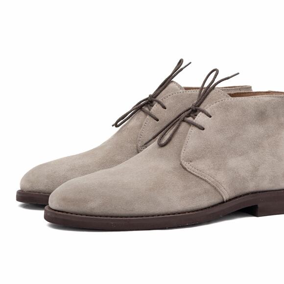 970$ Brunello Cucinelli Men's Chukka Boots Suede Grey Size: 42.5 US9.5 - Picture 2 of 13